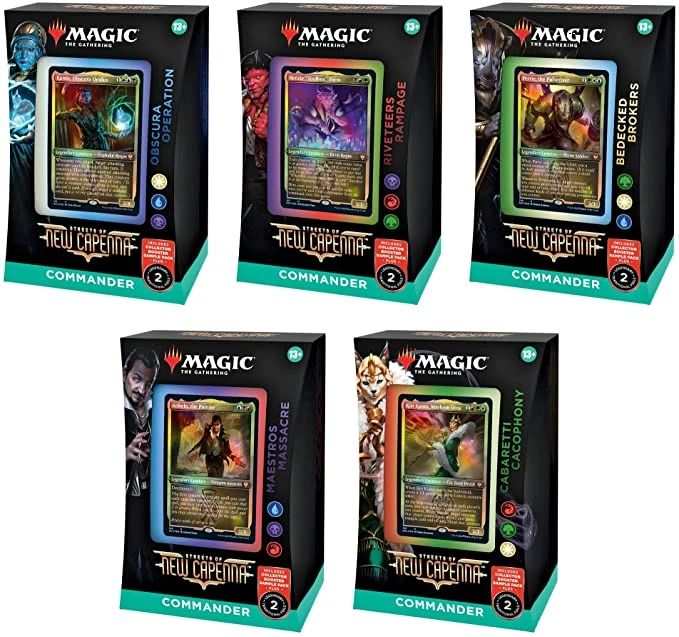 Wizards Of The Coast Card Games Magic: The Gathering - Streets Of New Capenna - Commander Deck Display (5) 3 Wizards Of The Coast Card Games Magic: The Gathering - Streets Of New Capenna - Commander Deck Display (5)