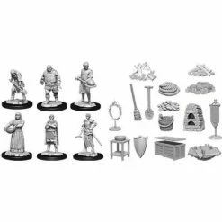 Wizkids: Deep Cuts Unpainted Miniatures - Castle: Kingdom Retainers Role-Playing Games