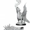WizKids Nolzur's Marvelous Unpainted Miniatures - Gold Dragon Wyrmling & Small Treasure Pile