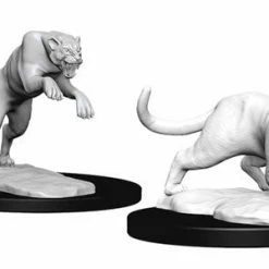 WizKids Nolzur's Marvelous Unpainted Miniatures - Panther & Leopard Role-playing Miniatures