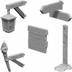 Wizkids: Deep Cuts Unpainted Miniatures - Signs & Lights Role-playing Miniatures