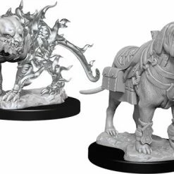 WizKids Nolzur's Marvelous Unpainted Miniatures - Mastif & Shadow Mastif Role-playing Miniatures