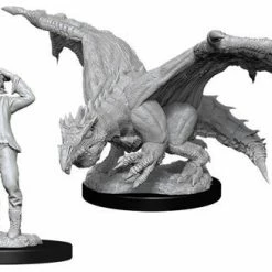 WizKids Nolzur's Marvelous Unpainted Miniatures - Green Dragon Wyrmling & Afflicted Elf