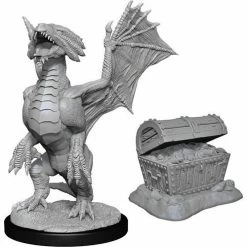 NECA Nolzur's Marvelous Unpainted Miniatures - Bronze Dragon Wyrmling & Pile Of Sea Found Treasure Role-playing Miniatures