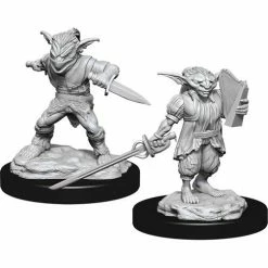 WizKids Nolzur's Marvelous Unpainted Miniatures - Goblin Male Rogue & Goblin Female Bard
